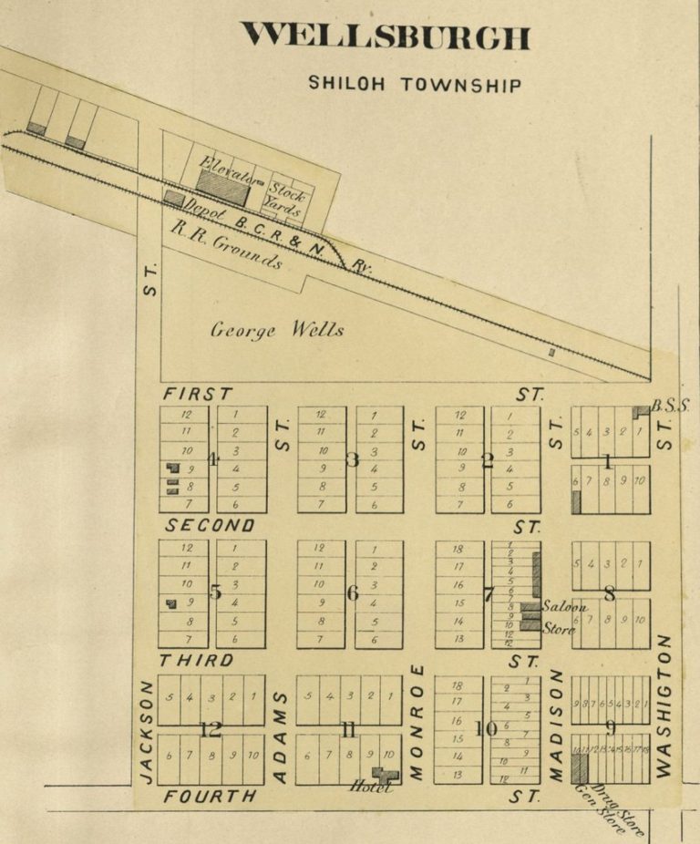 1884 Map of Wellsburg - Wellsburg Historical Foundation